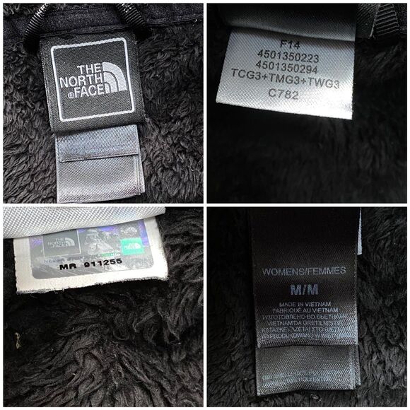 The North Face Osito Black Curry Gold fuzzy fleece jacket Women's Size Medium M - Picture 10 of 10